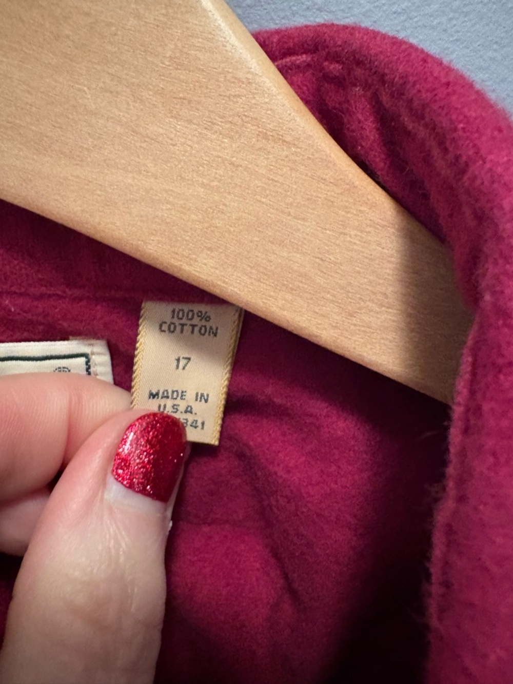 L.L. Bean Red Button-Down Casual Shirt Vintage Flannel 17 Coastal Fisherman - Picture 9 of 10